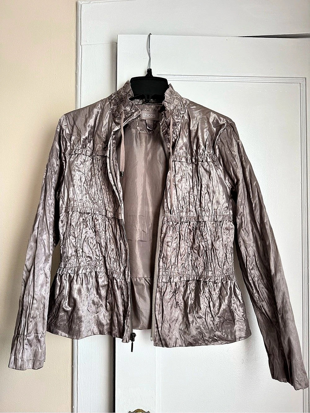 Chico's Metallic Lightweight Jacket